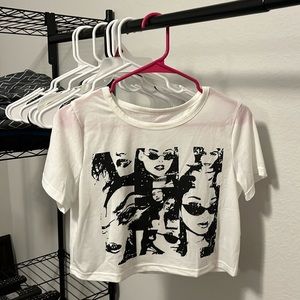 White fashion crop top